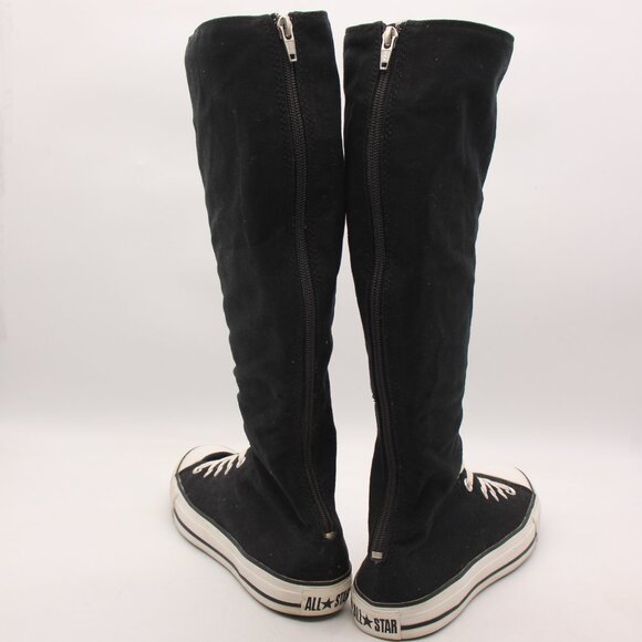 Converse All Star Chuck Taylor Knee High Black Tall Boots Men 8 Women 10 Lace-up - Picture 5 of 9